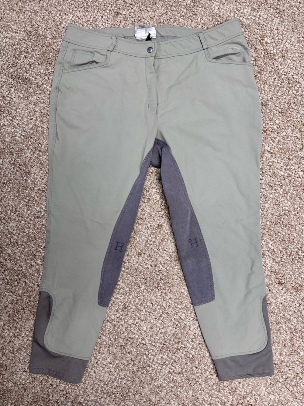 Women’s Grey Green Riding Breeches 42R Hadley by SmartPak